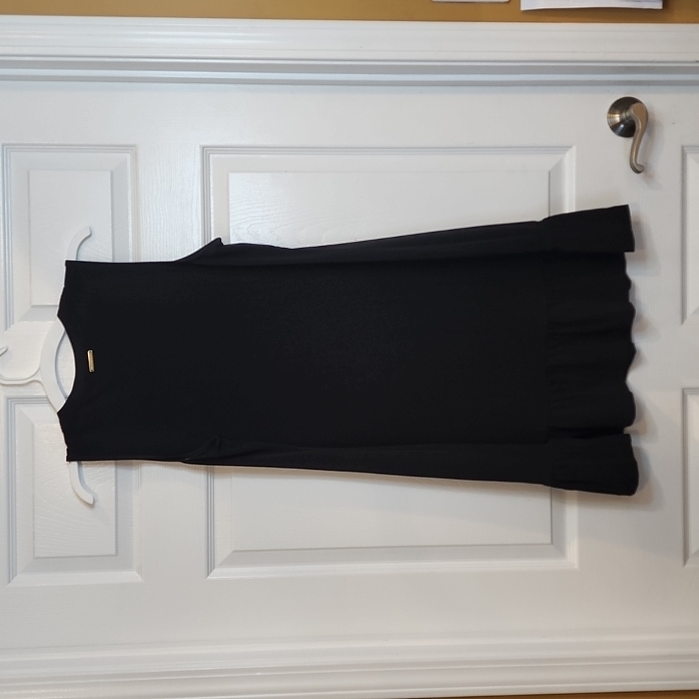 Black sleeveless Micheal Kors mod length dress size Large - Picture 3 of 4